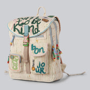 CHINCHILLA-Bonjour Embroidered Bag with Handmade Splatter Print Fabric