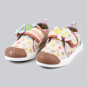 Amur - Polka Dots & Stripe Shoes with Fish Patch Embroidery