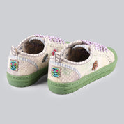 Kakapo - Textured Fabric Shoes with Monkey Patch Embroidery