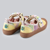 Baisi - Brush Stroke Fabric Shoes with Caterpiller