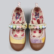 Baisi - Brush Stroke Fabric Shoes with Caterpiller